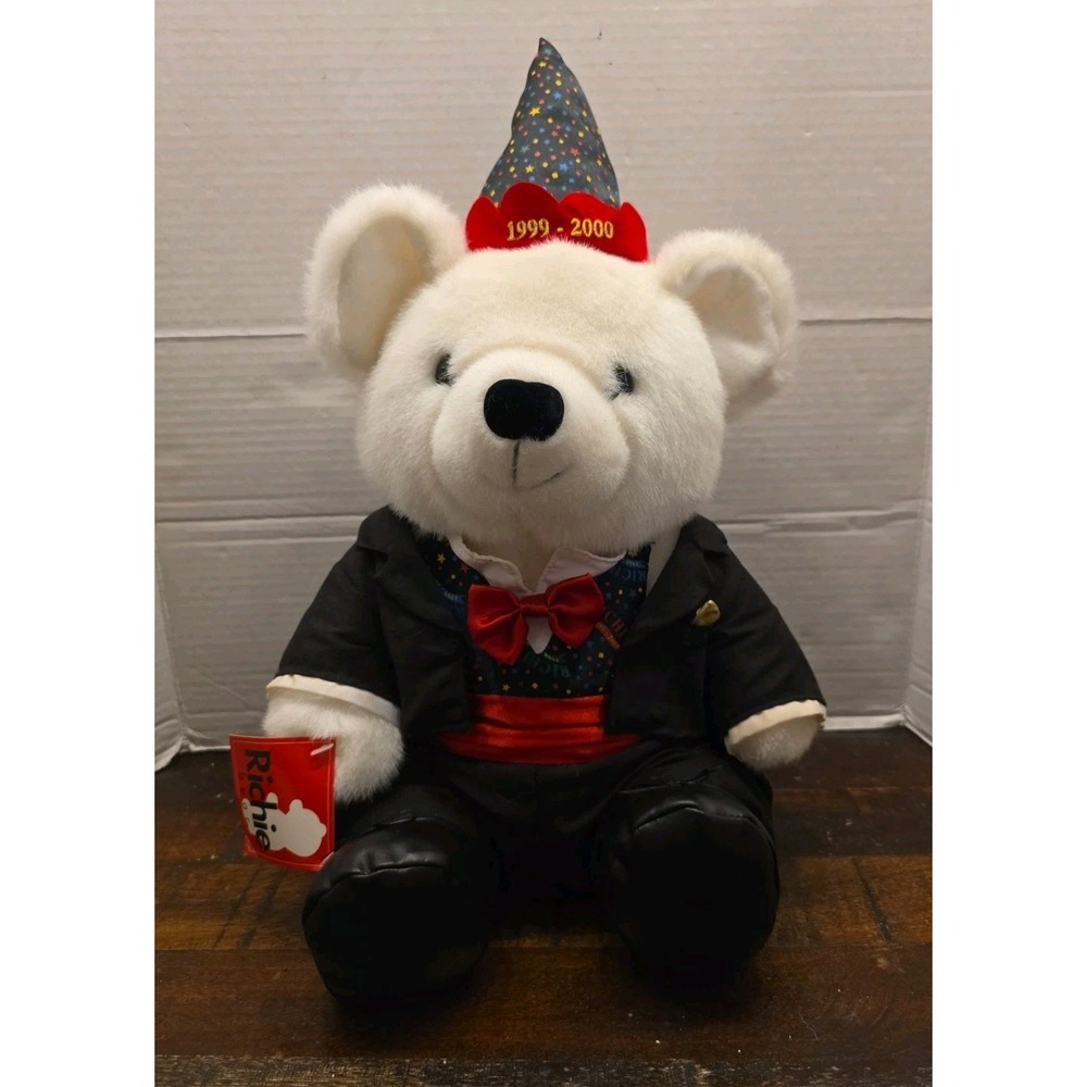 Vtg Rich's Richie Bear 1999-2000 Millennium Plush Tuxedo Party Hat Dept Store